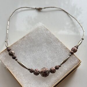 Elegant Silver and Rose Gold Necklace